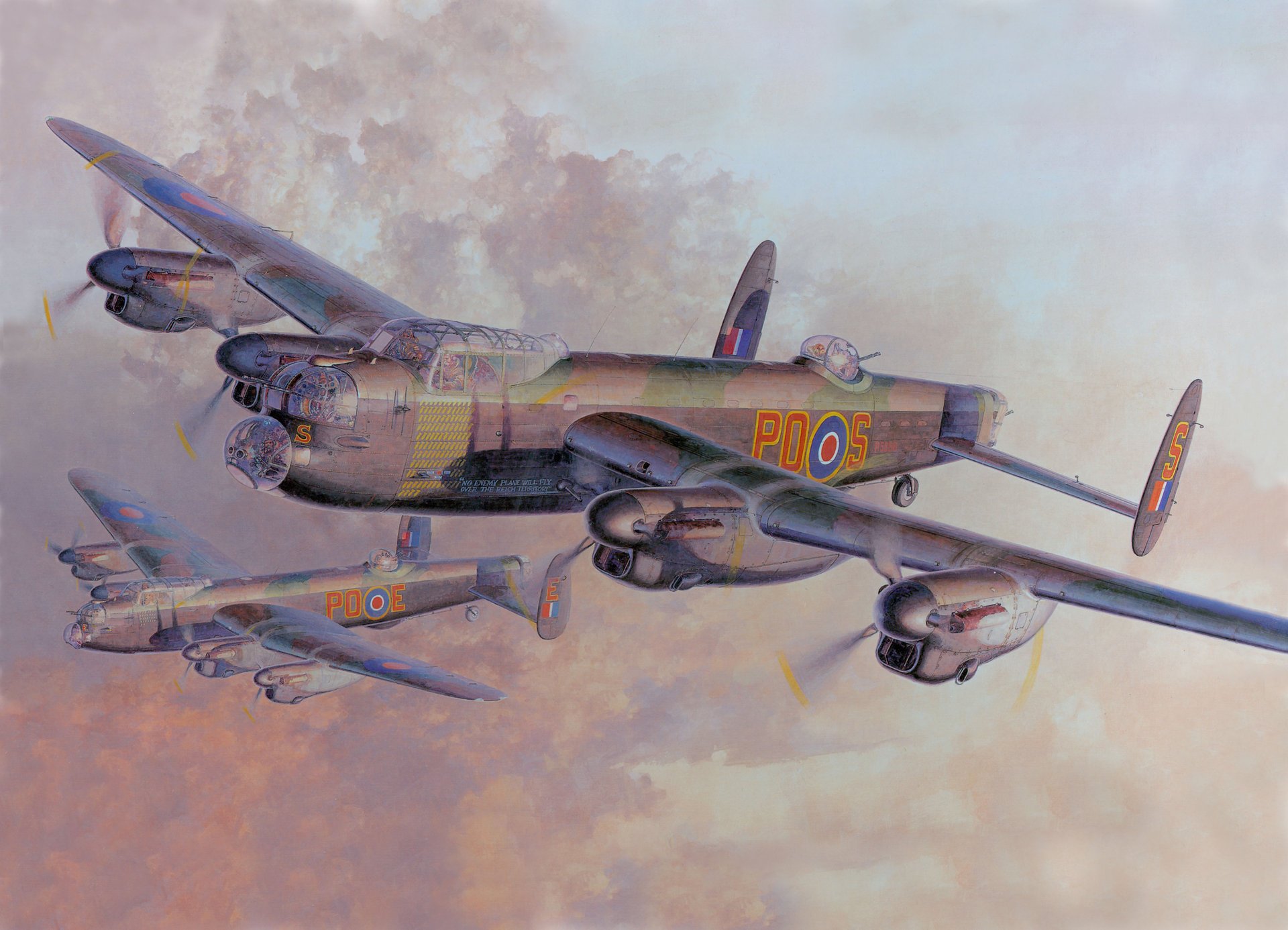 zeichnung britisch schwer viermotorig bomber avro aircraft . typ 683 lancaster b mk . 1 air force raf