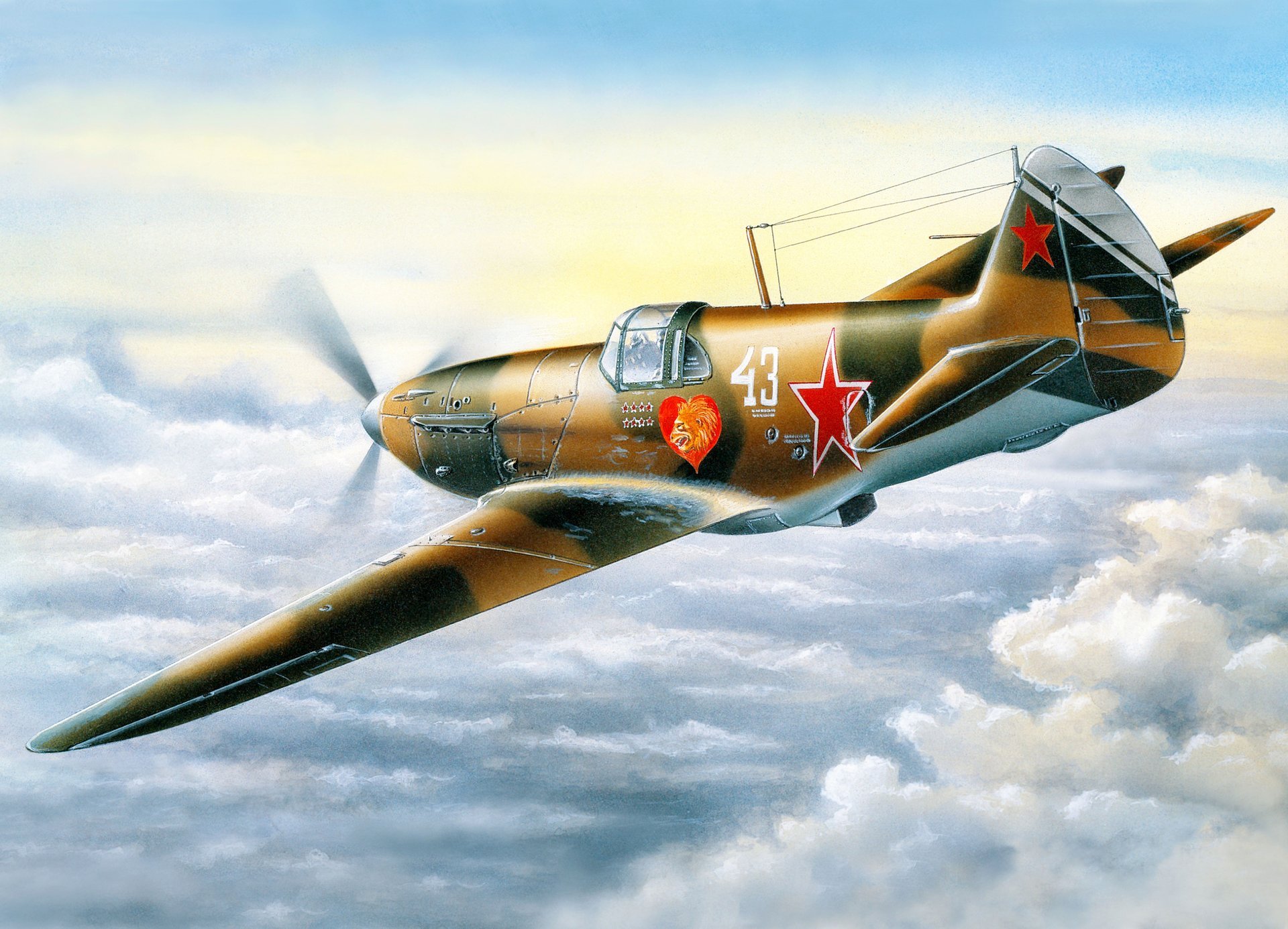 lagg-3 plane aviation sky wallpaper