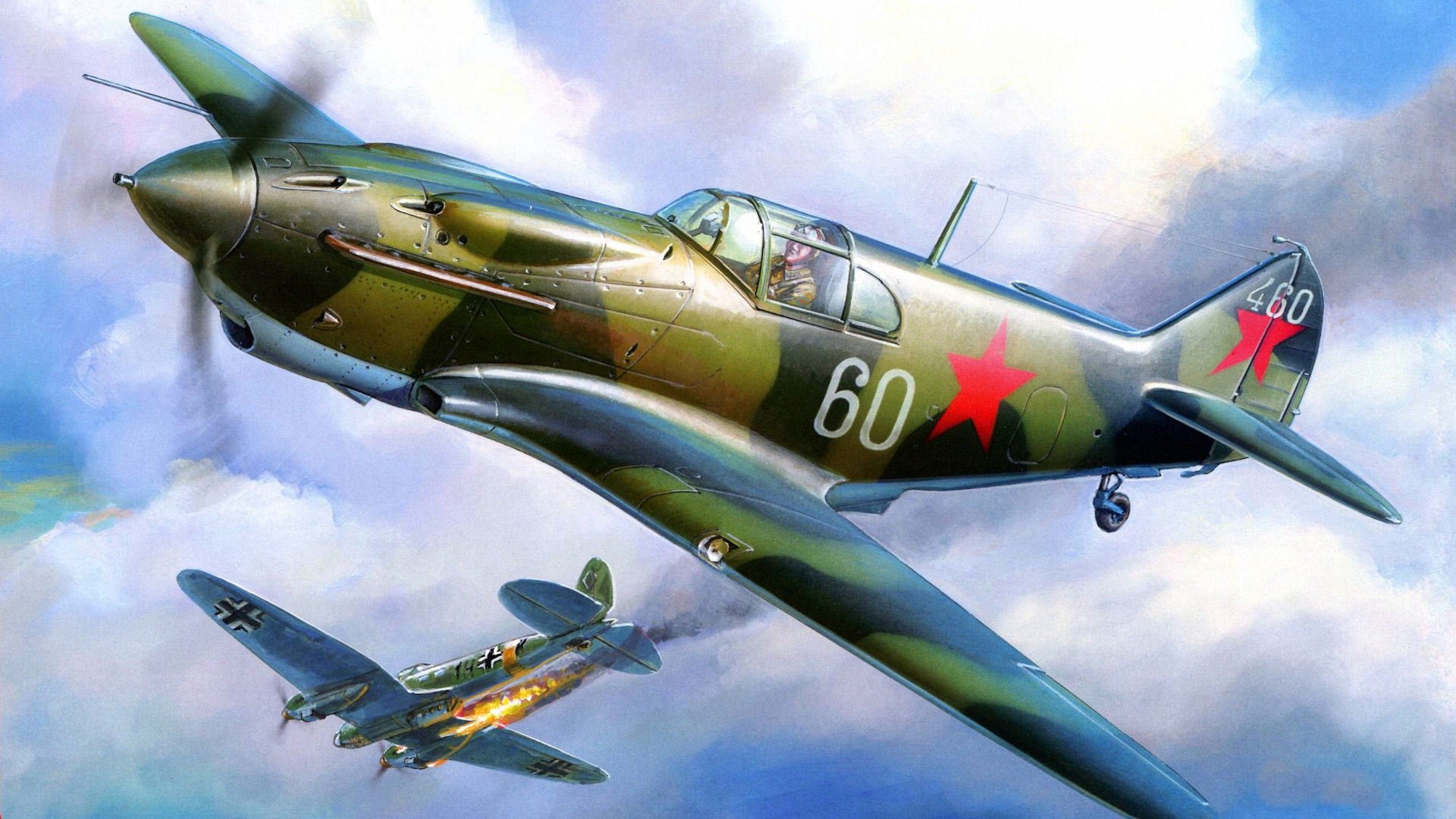 lagg-3 lavochkin-gorbunov-gudkov heinkel él 111 noqueado guerra bombardero caza fuego