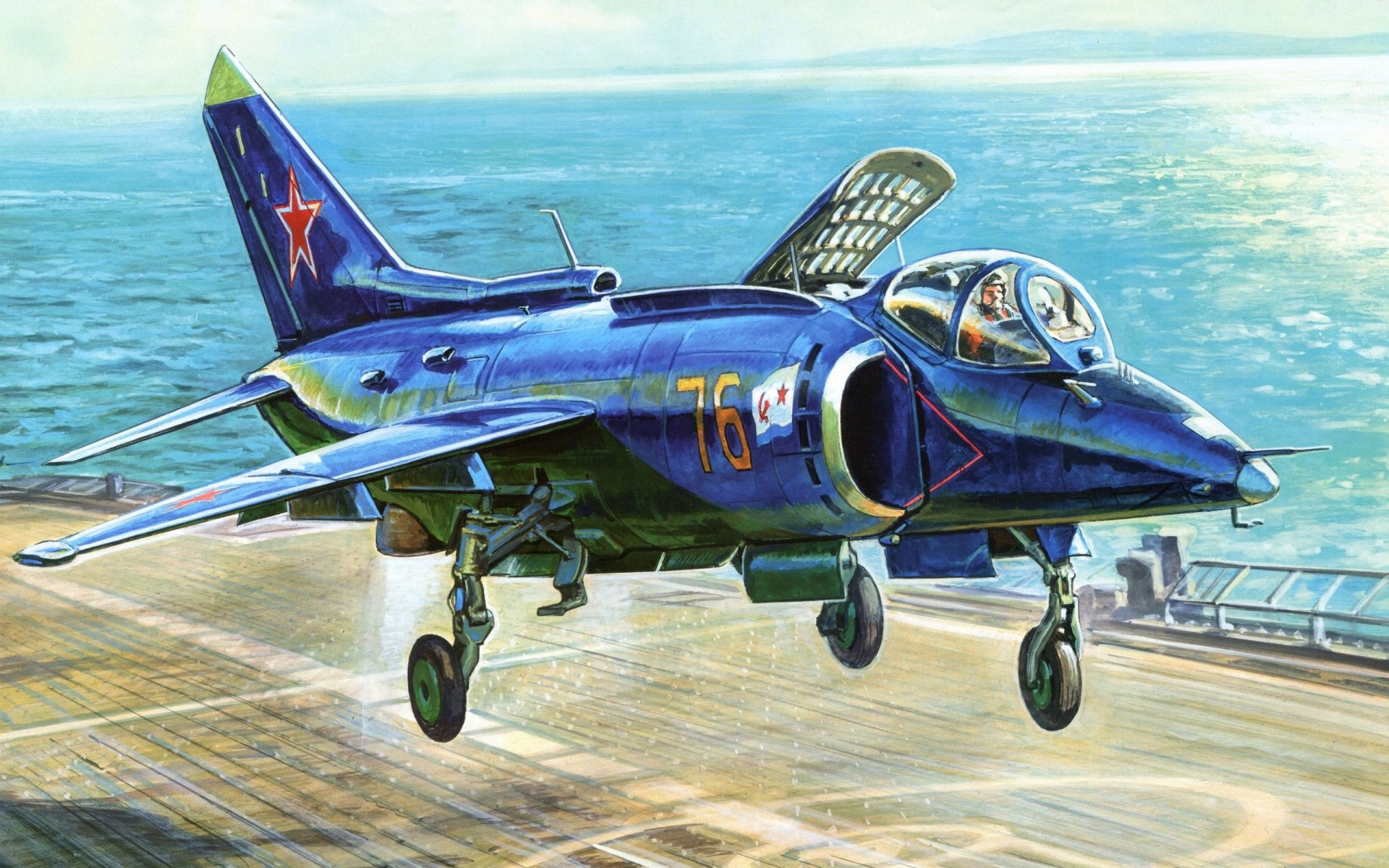 picture plane carrier-based attack aircraft yak-38 yakovlev navy soviet union