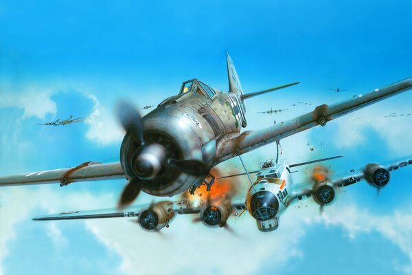 Dibujo del luchador alemán Focke-Wulff