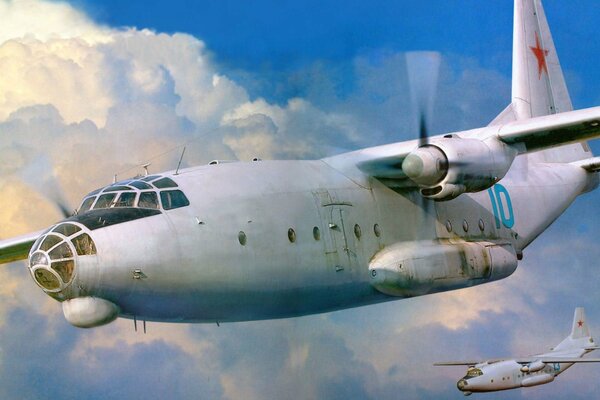 Wallpaper AN - 8 military transport aircraft