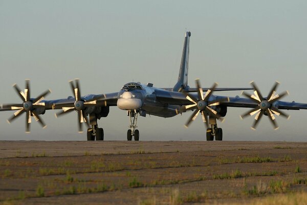 TU-95 bomber airfield close-up