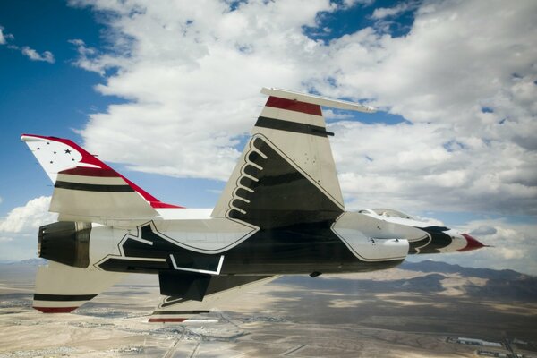 Avión de combate con patrón de pájaro en vuelo