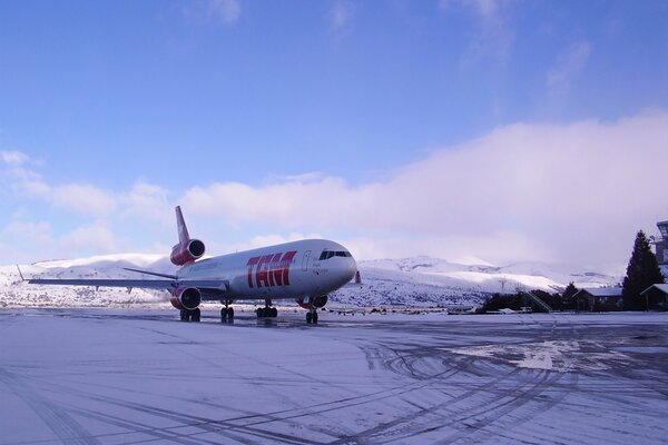 Willkommen an Bord , Flugzeug in keinem Winterhintergrund