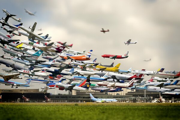 Miles de aviones despegaron simultáneamente