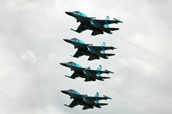 Front-line su-34 bombers of the Russian Air Force