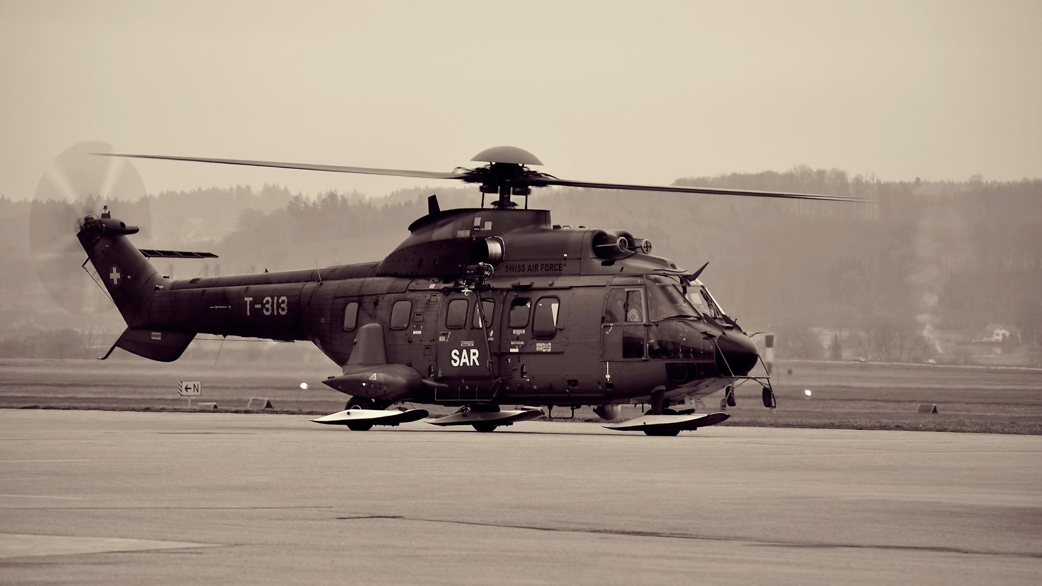 aviation helicopters as 332 super puma sepia