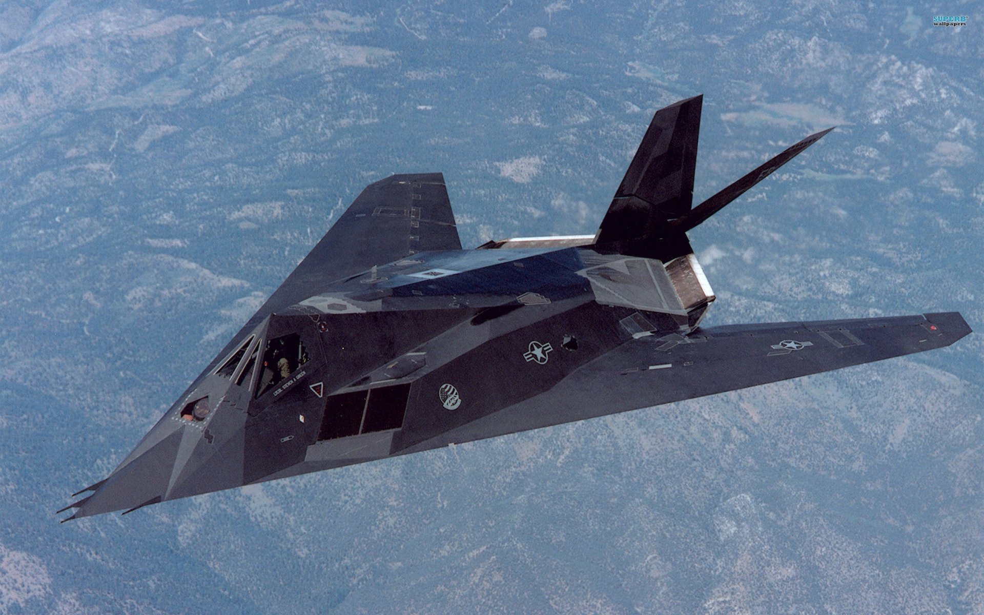 lockheed f-117 nighthawk single subsonic tactical hardly noticeable shock plane flight height photo