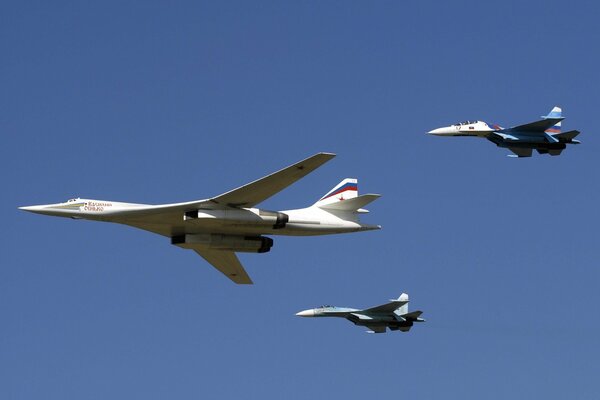 Dos aviones como un cisne blanco y negro