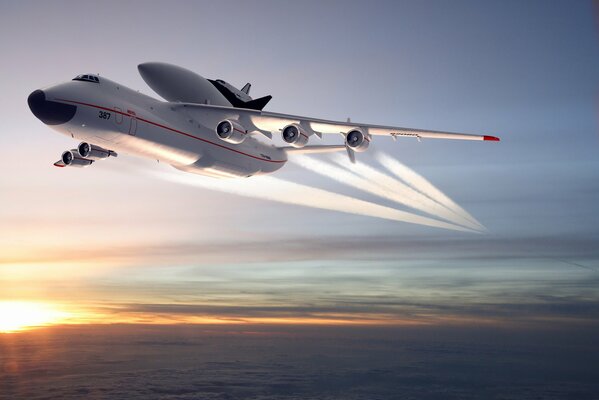 AN-225 buran aircraft in flight