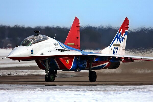 MIG-29ub fighter aircraft. Pilot group haircuts