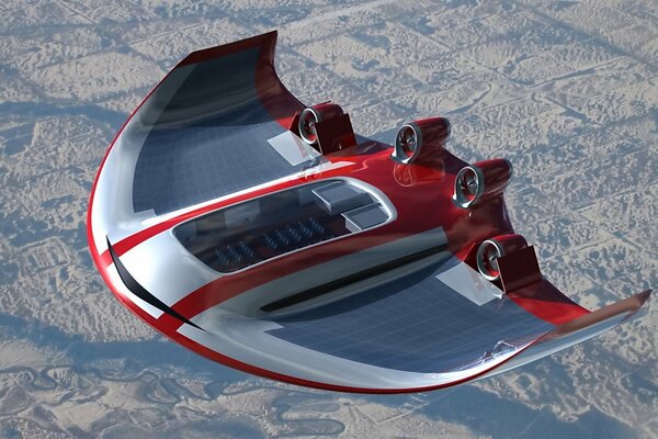 The plane of the future in a futuristic style