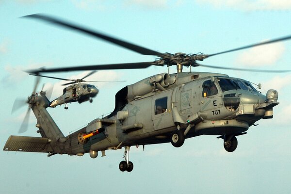 Polyvalent uh -60 Black hawk en vol