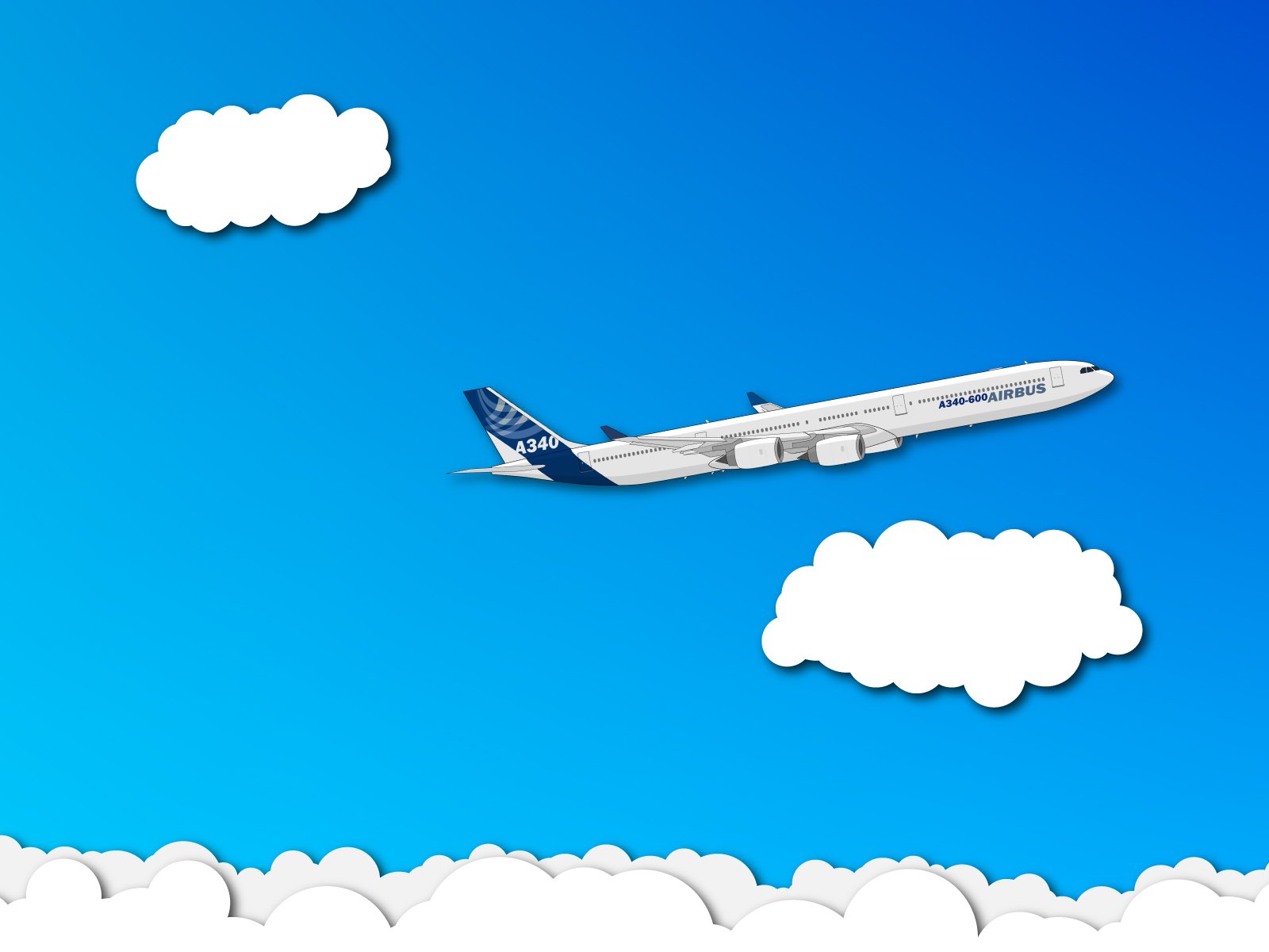 avion minimalisme nuages a340