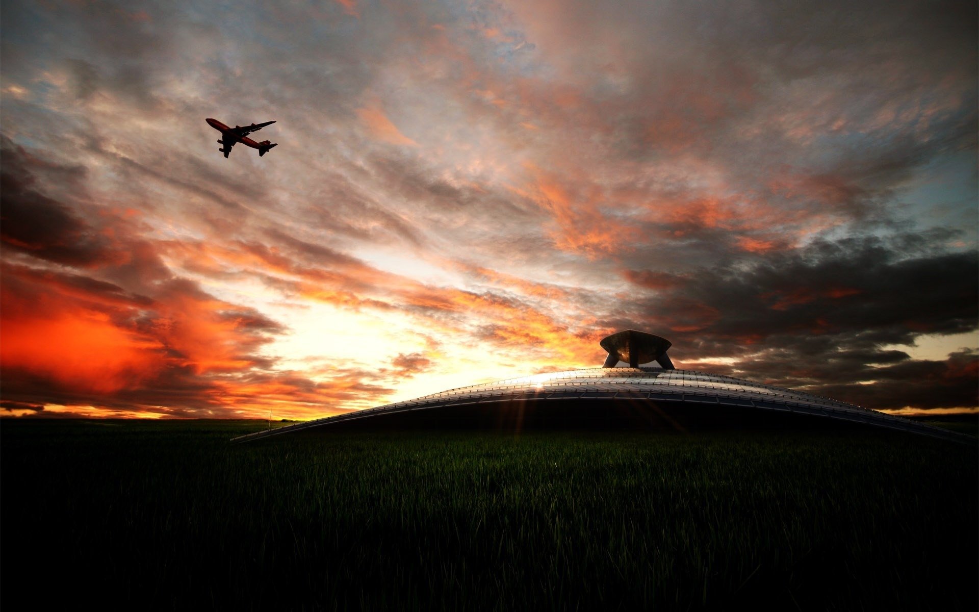 aviation equipment transportation airport landscape sky