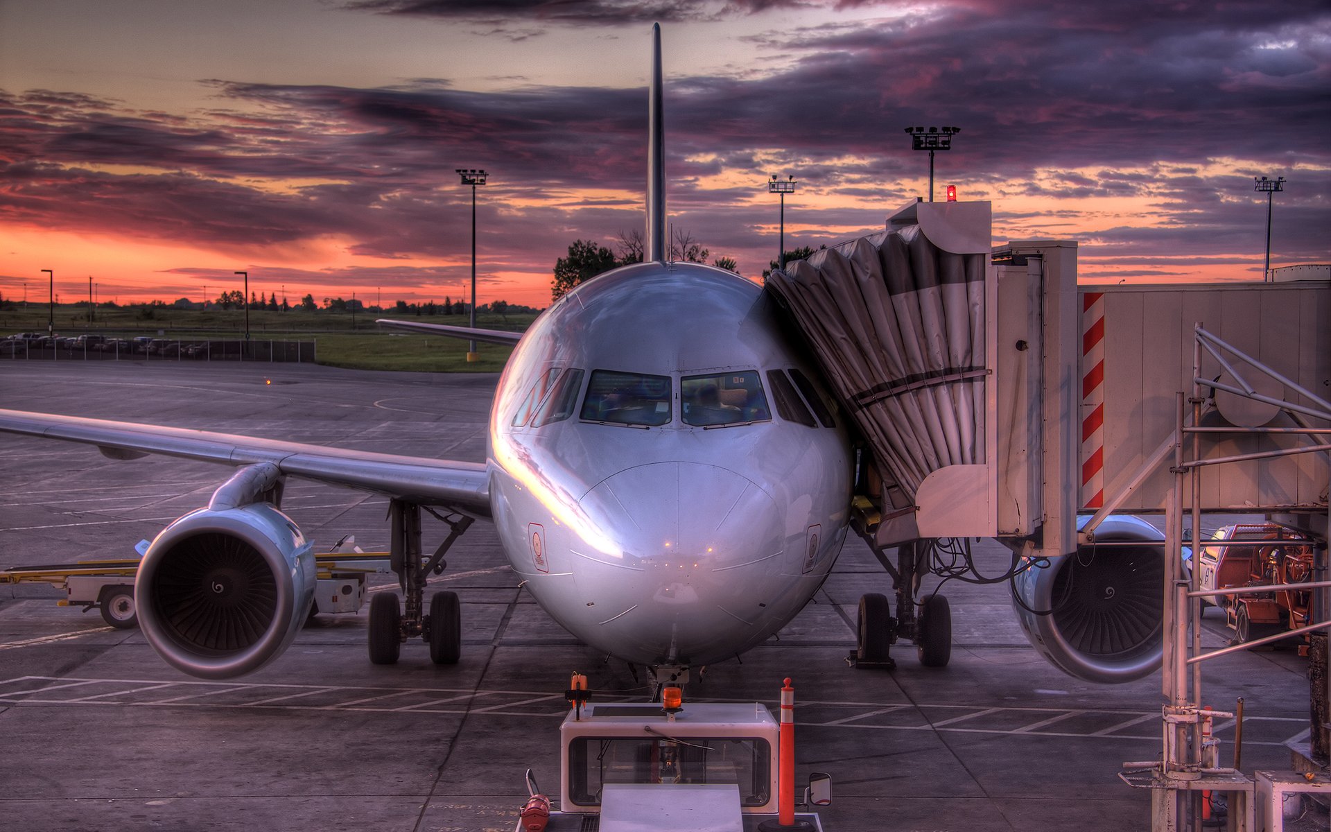 avion canada lever du soleil hdr