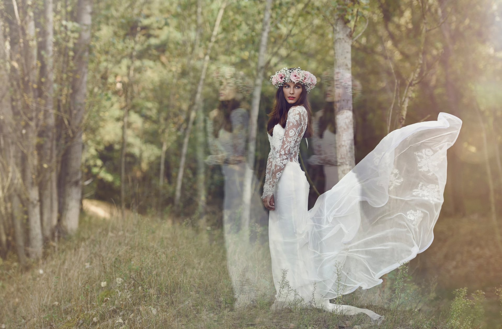 mariée mariage couronne robe