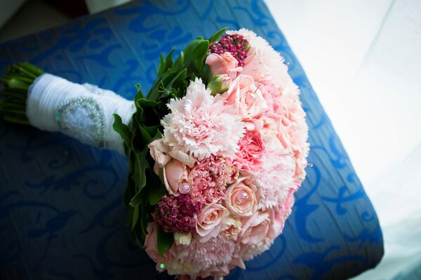 Wedding bouquet of pink flowers