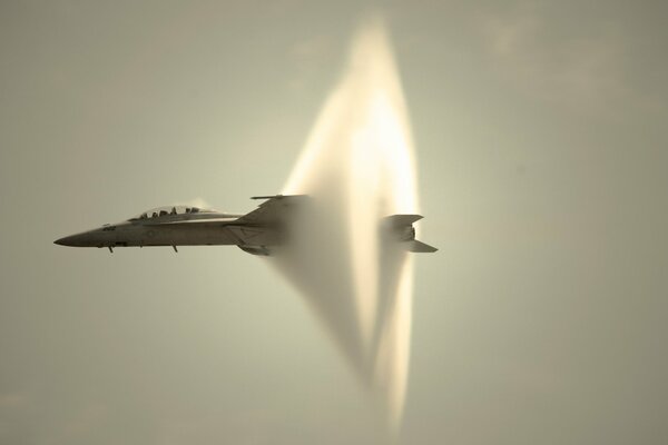 Overcoming the sound barrier by plane