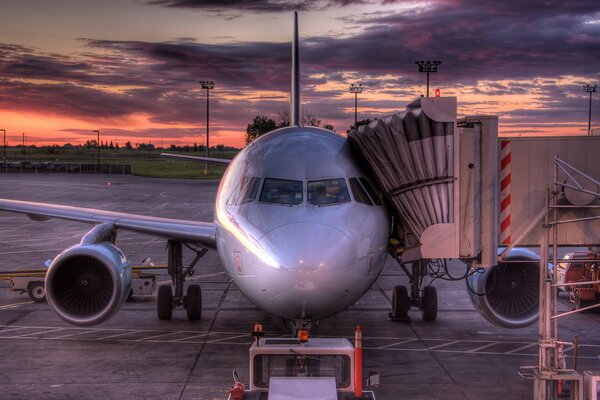 Boarding via a teletrap at the airport of Canada