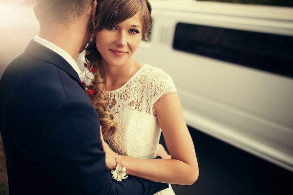 Portrait photo of the bride and groom