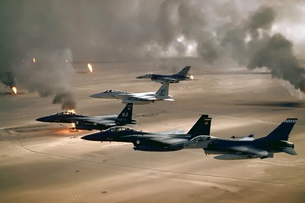 Opération de combat aérien dans le désert