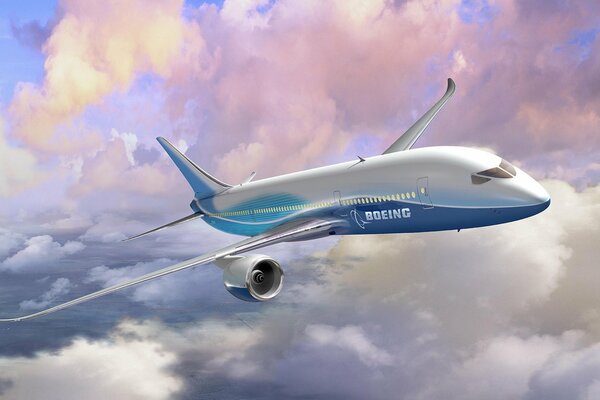 Boeing dans le ciel traverse le temps et l espace