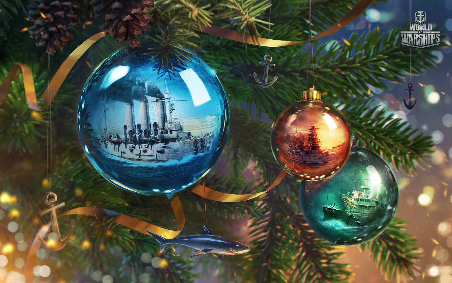 worldofwarships año nuevo nave días de fiesta wargaming bolas