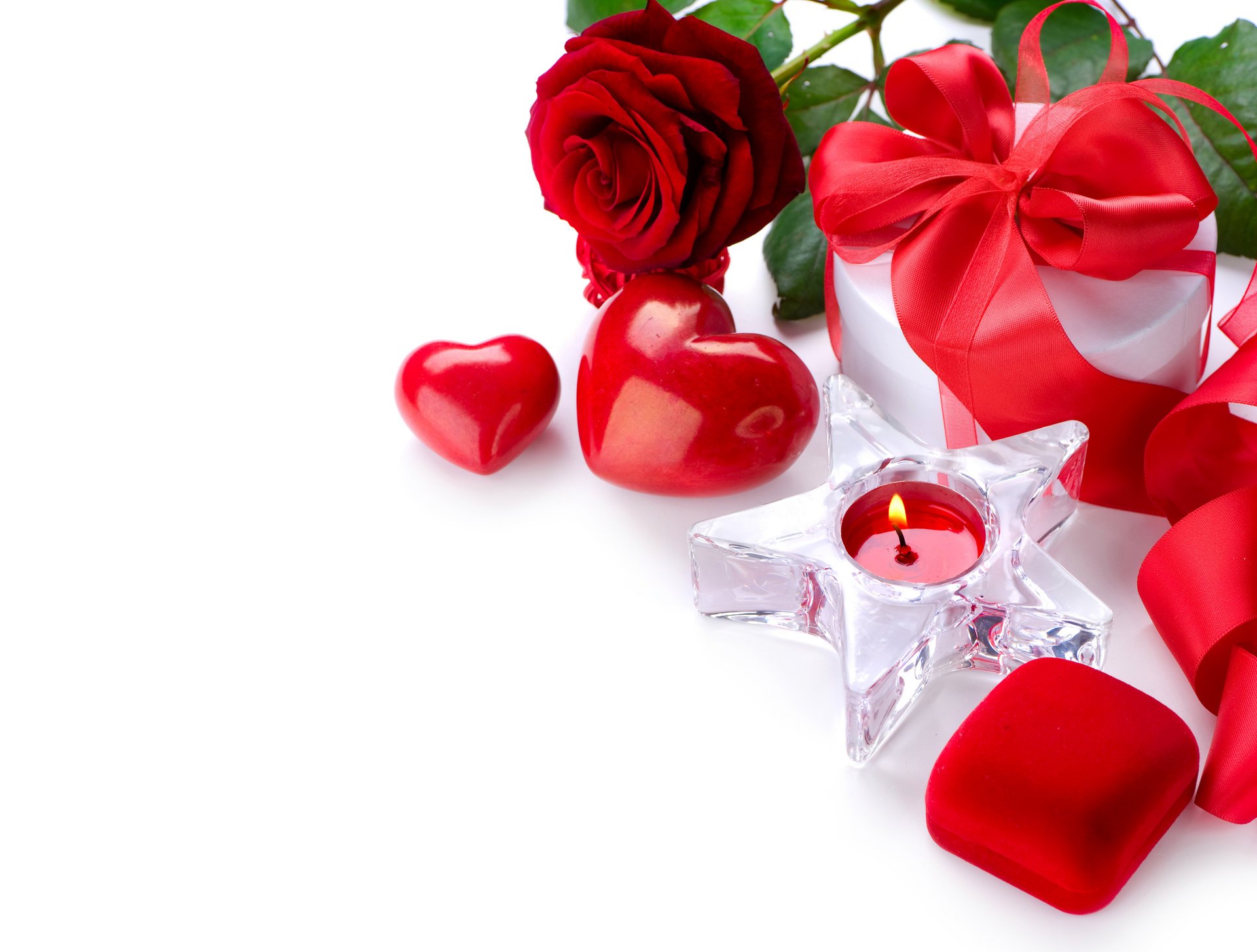 holiday valentine s day candles roses gifts heart bow photo