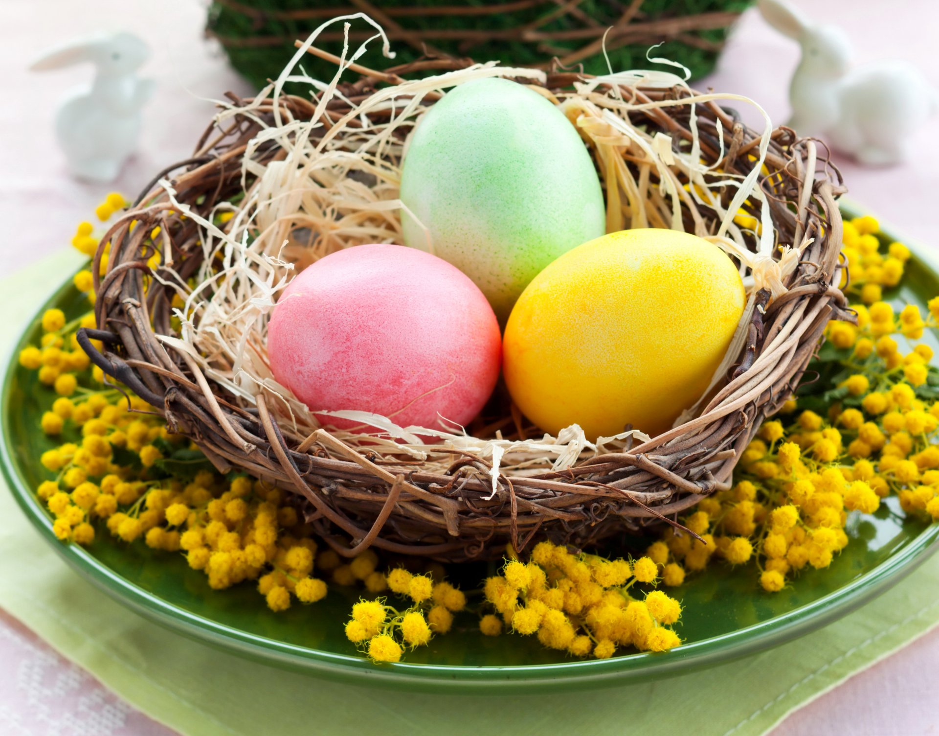 holiday easter mimosa eggs basket photo