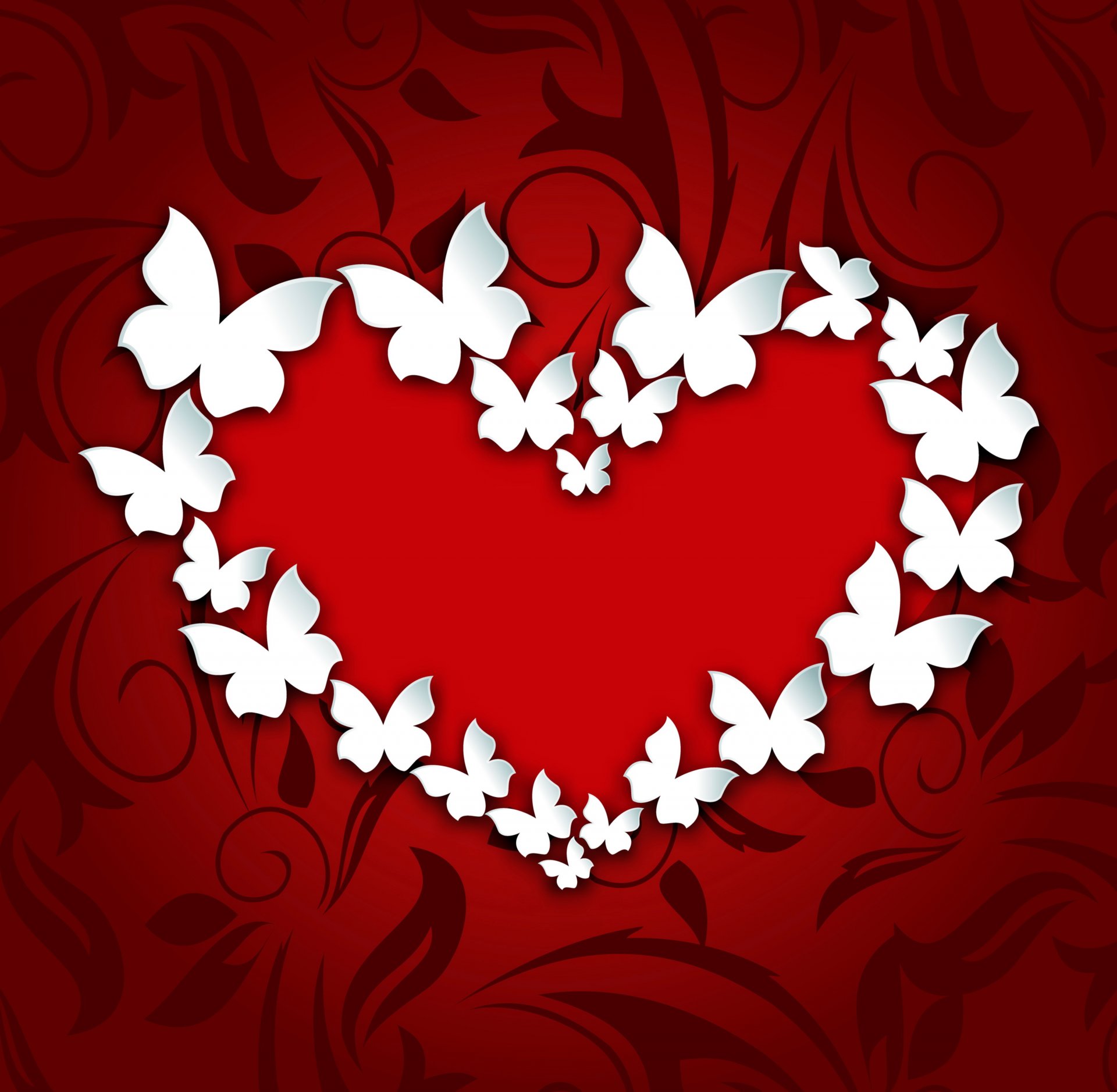 love romantic heart butterflie