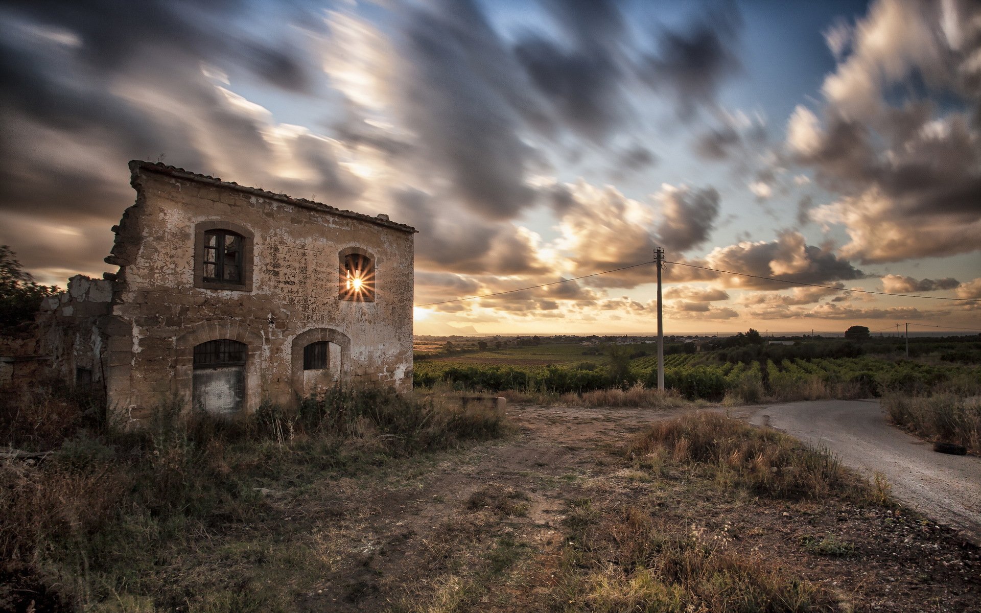 house road landscape