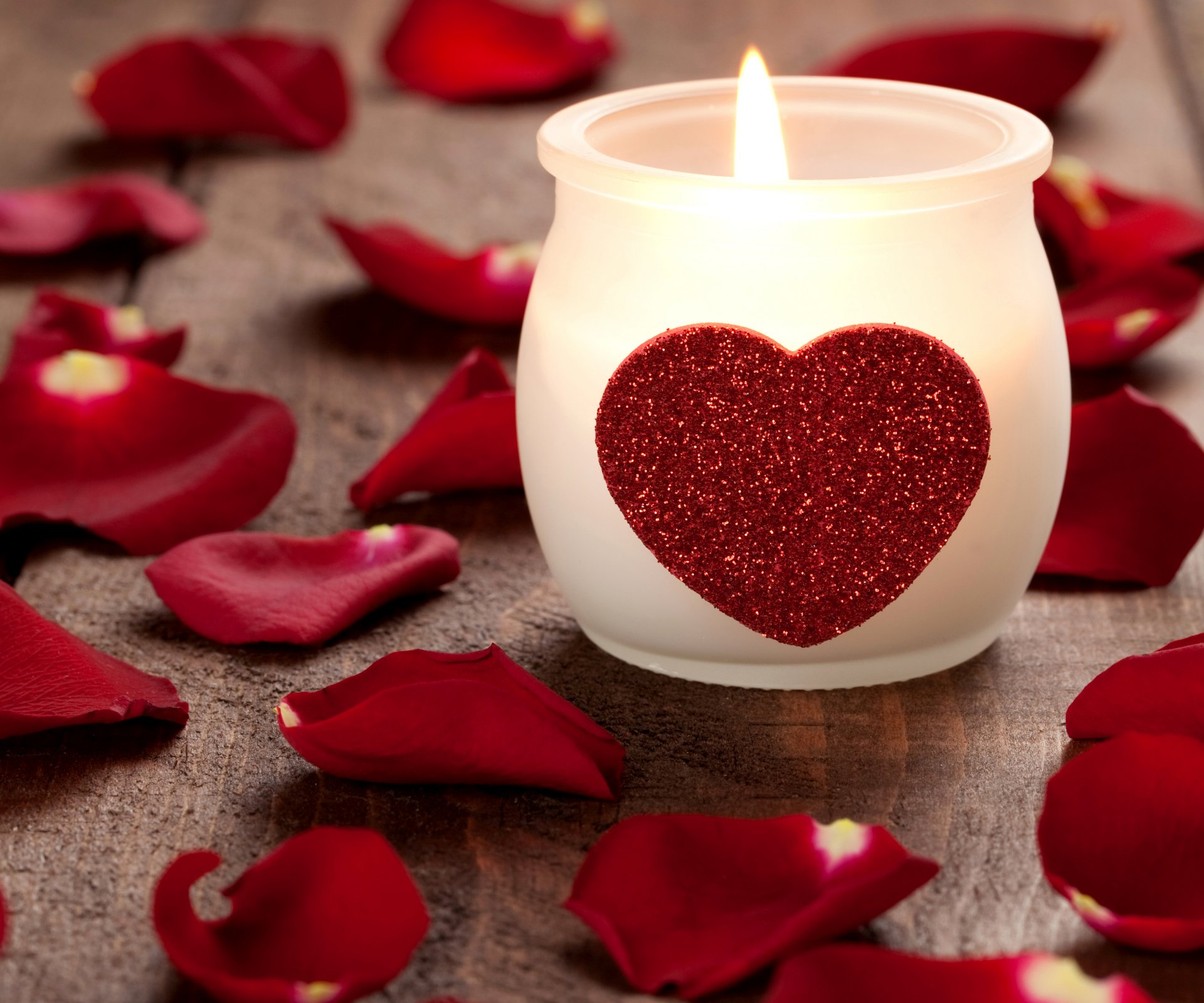 holiday candle valentine s day petals heart photo