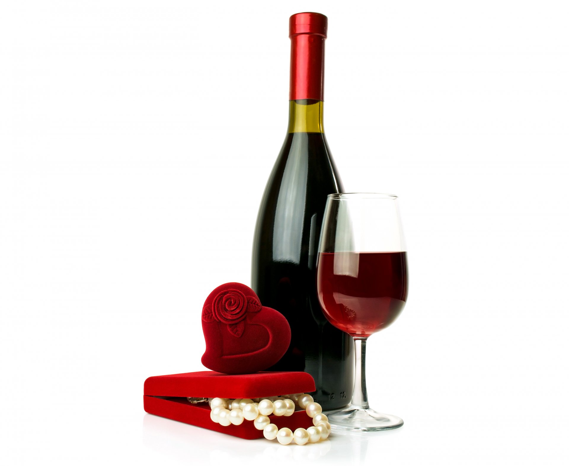 romantique cadeau amour boîte coeur vin verre à vin bouteille