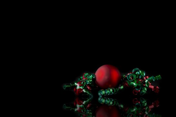 Christmas toys on a black background