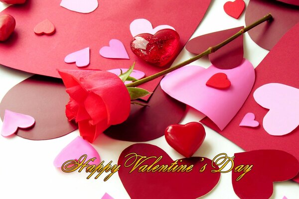 Carte de voeux pour la Saint-Valentin avec l image d une rose rouge sans épines