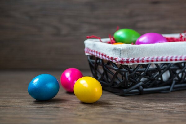 Easter eggs in a basket