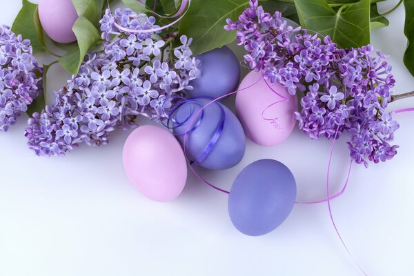 Lila Eier Ostern Frühling