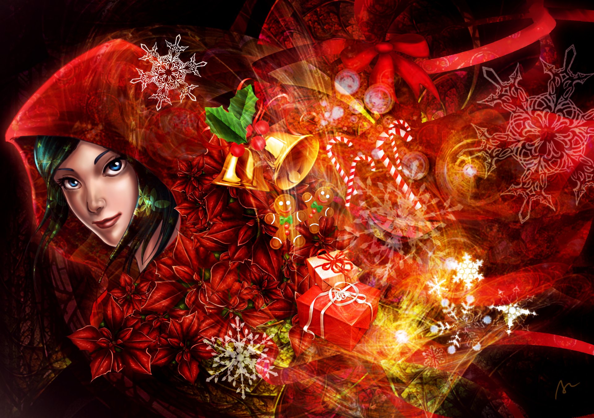 arte chica vacaciones feliz navidad regalos
