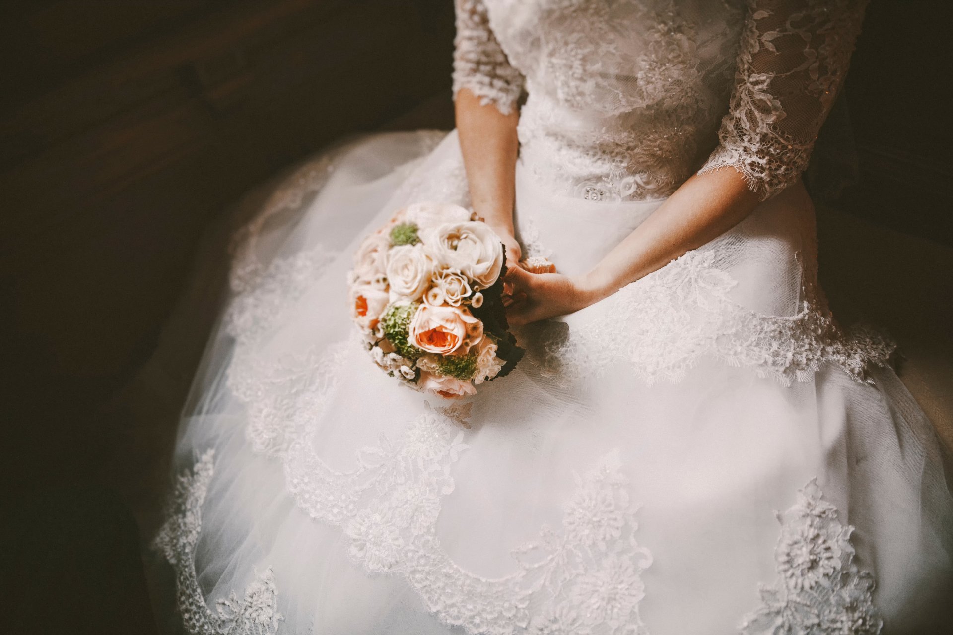 mariée bouquet mariage robe