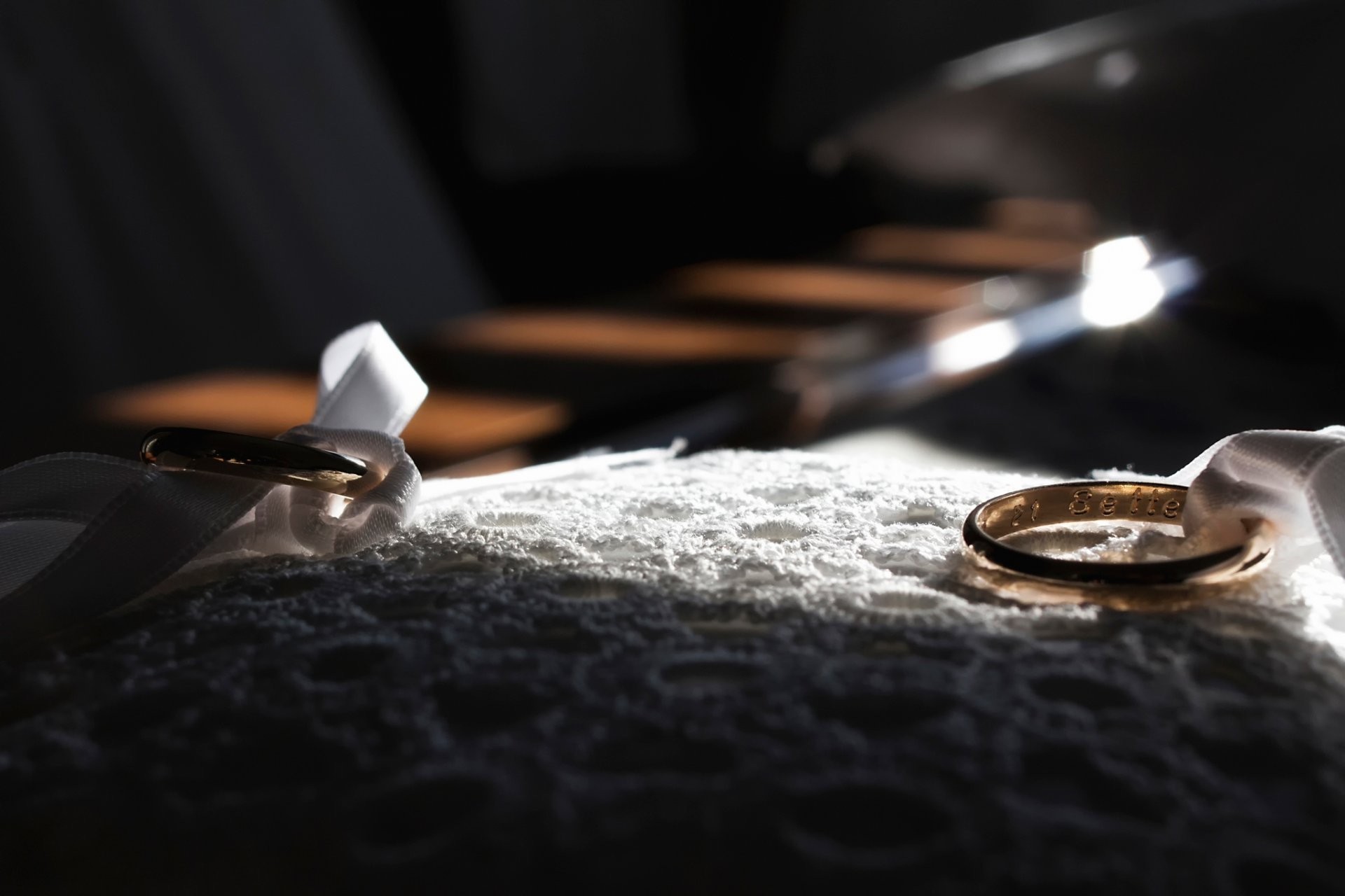 wedding rings close up