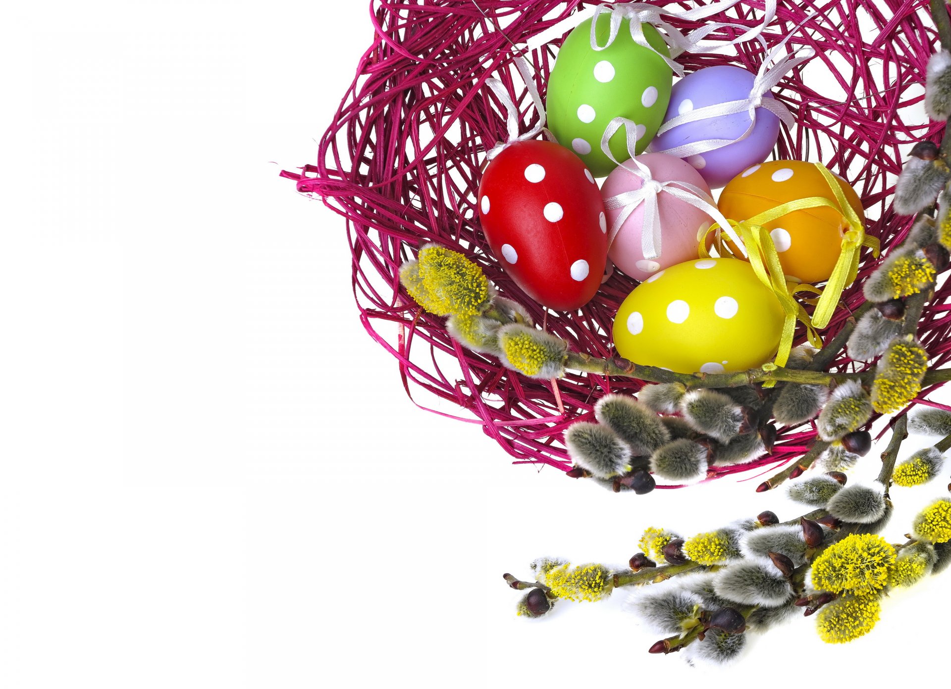 ostern eier bunt weidenstange weide
