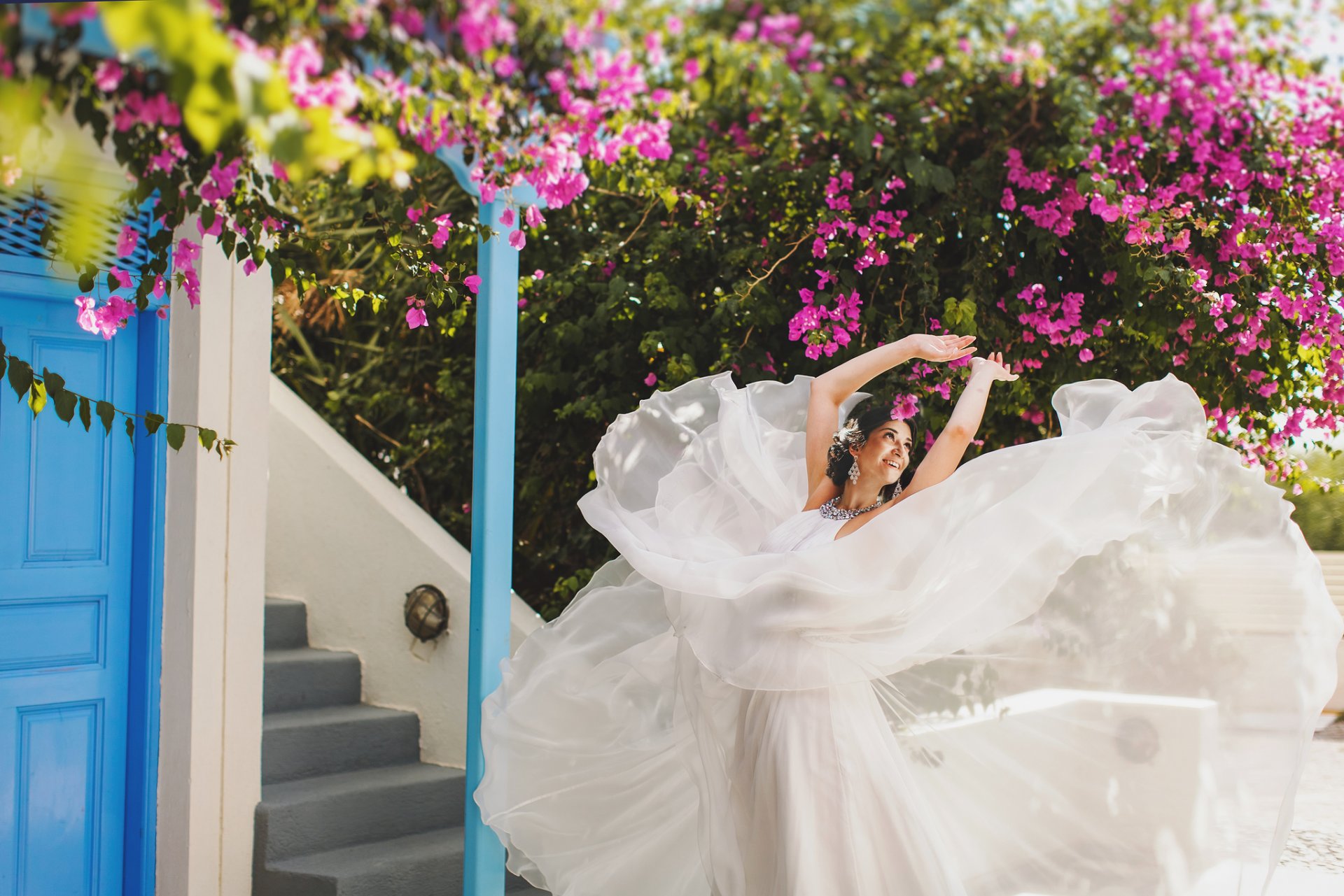 girl bride dress flower