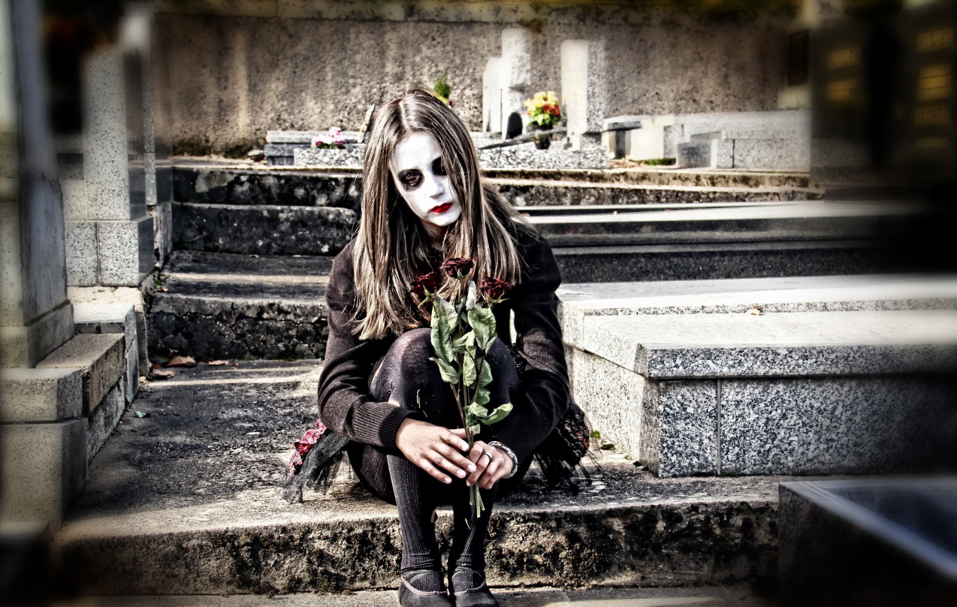 hallowen девушка маска
