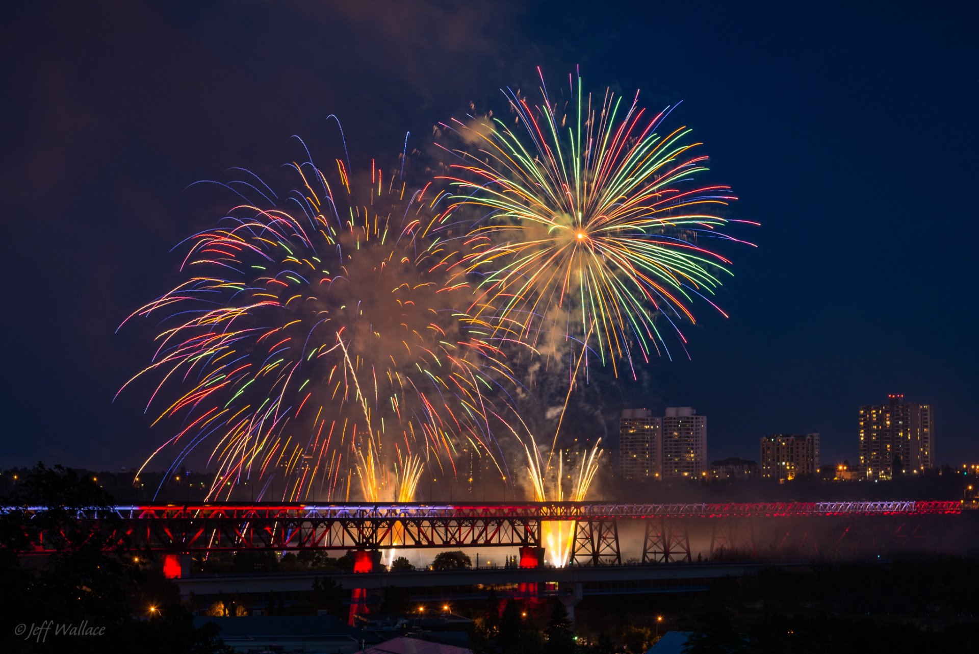 jeff wallace feuerwerk feiertag edmonton high-level-feuerwerk kanada-tag 2014