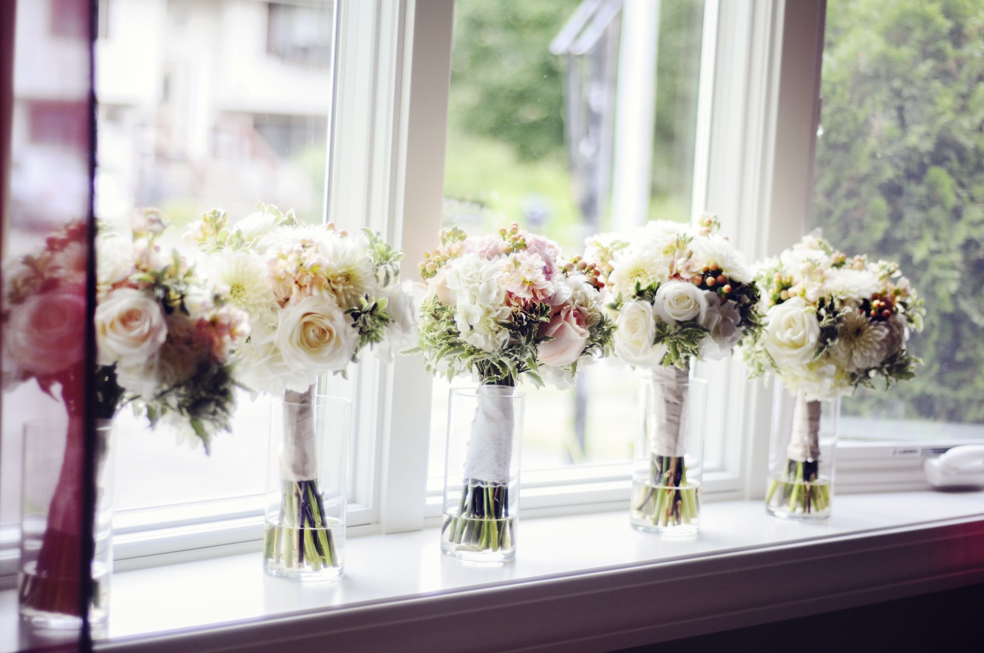 bouquet mariage roses vases