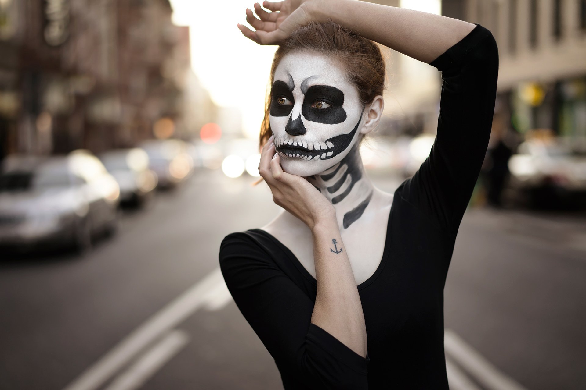 halloween tatuaje retrato maquillaje