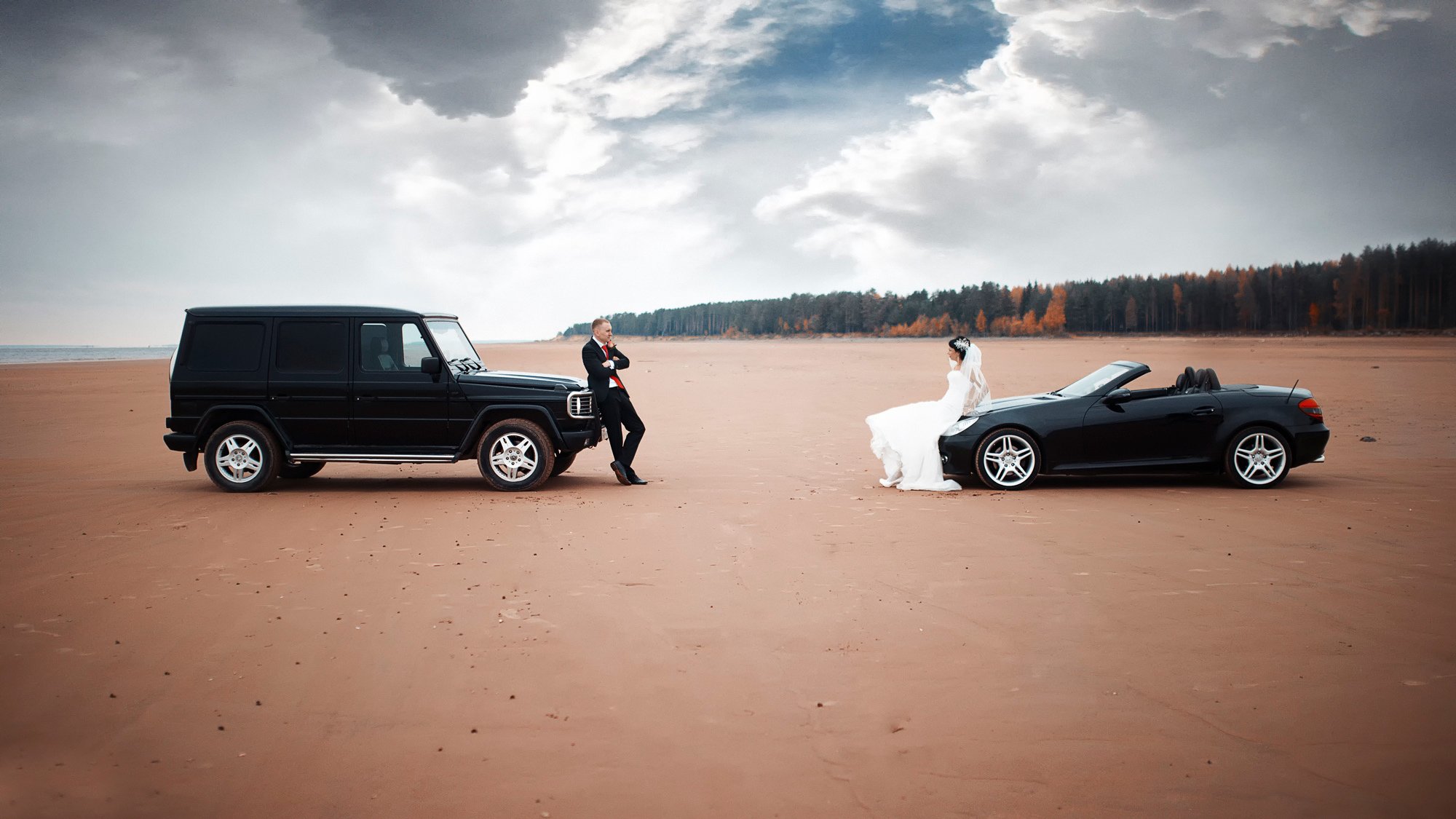boda coche novio novia