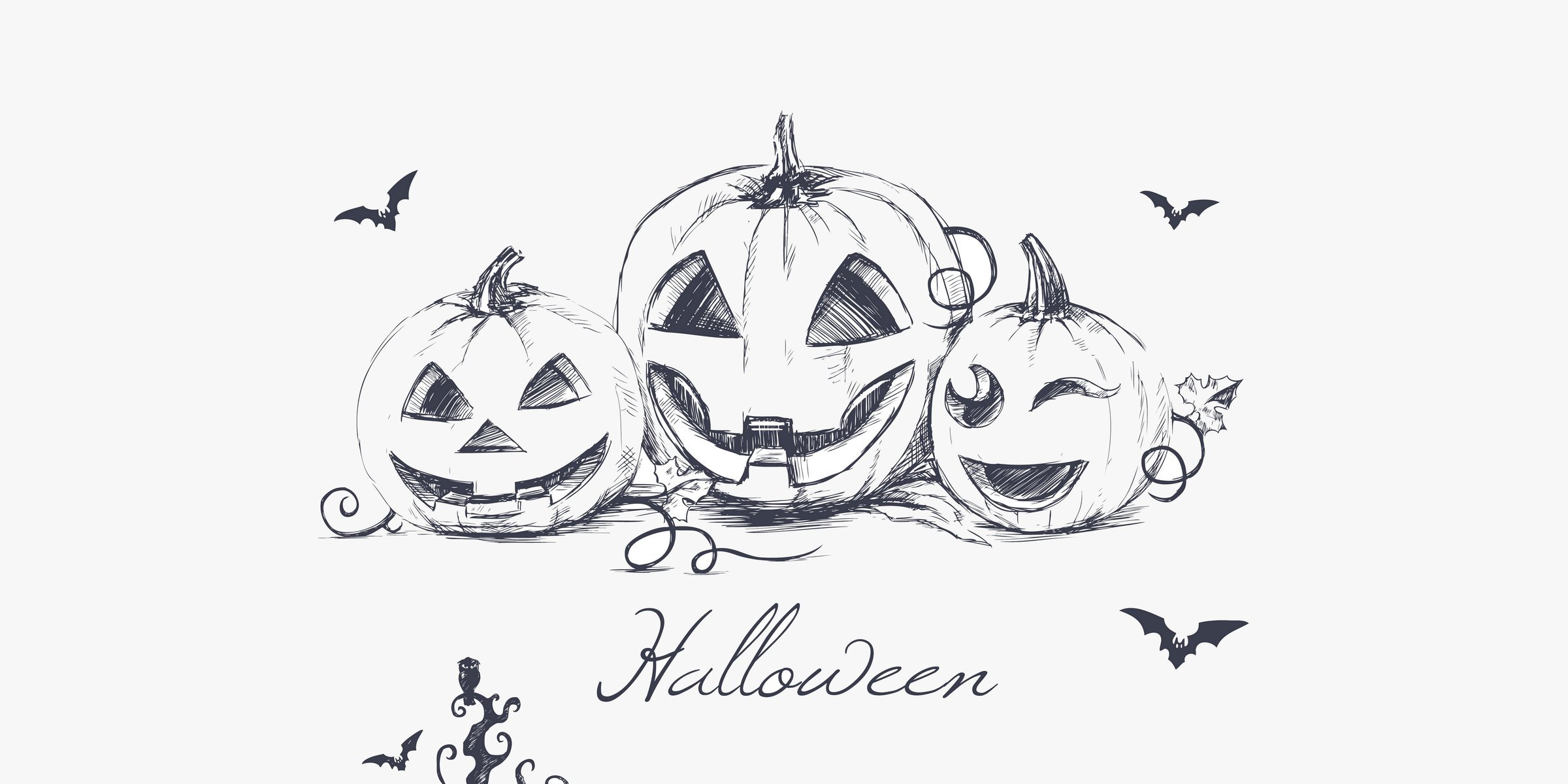 halloween zucche male minimalismo mano disegno pipistrelli gufo raccapricciante zucche male mano disegno gufi raccapricciante